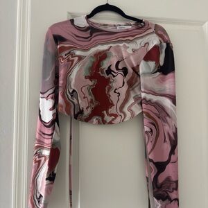 Bershka Marble Print Blouse NWOT